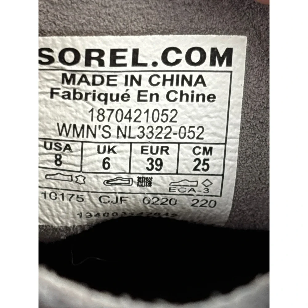 Sorel Women's Evie Gray Suede Waterproof Wedge Lace Up Ankle Boot‎ Size 8